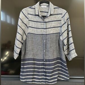 ROSSO35 Stripped 100% Linen Shirt Tunic